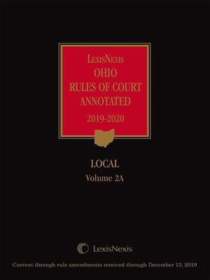 cover image of LexisNexis Ohio Rules of Court Annotated